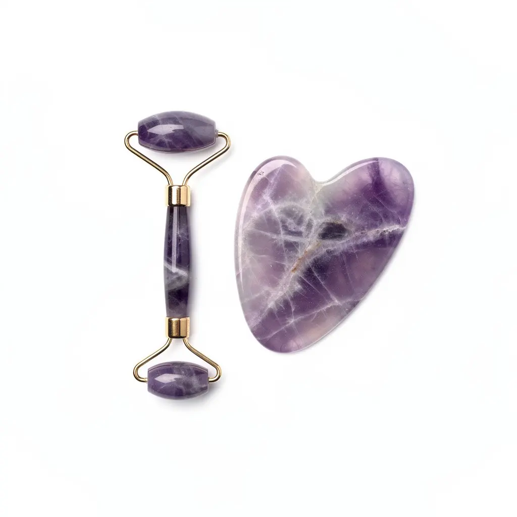 Gua Sha & Roller Set Amethyst Cart Theater Cut