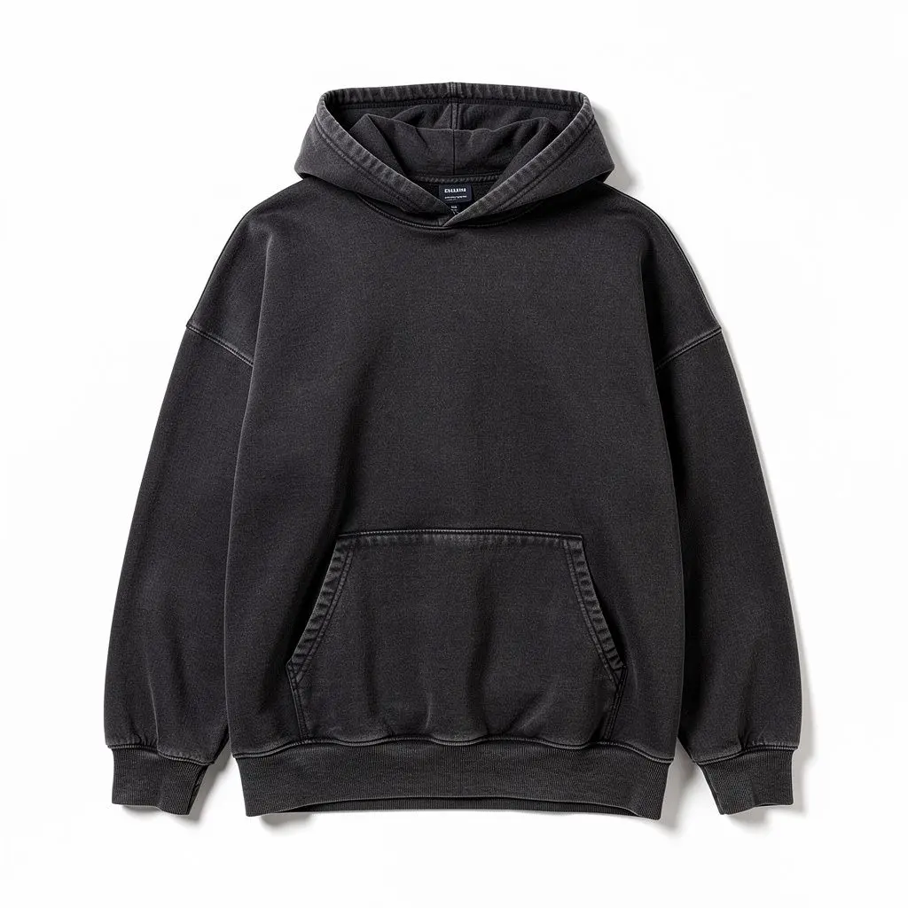 Heavyweight Oversized Hoodie Vintage Black Route-Ready