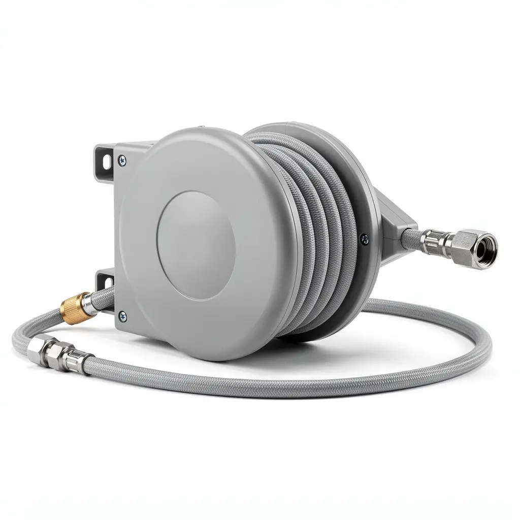 Hose Reel Retractable 100ft Cart Theater Cut
