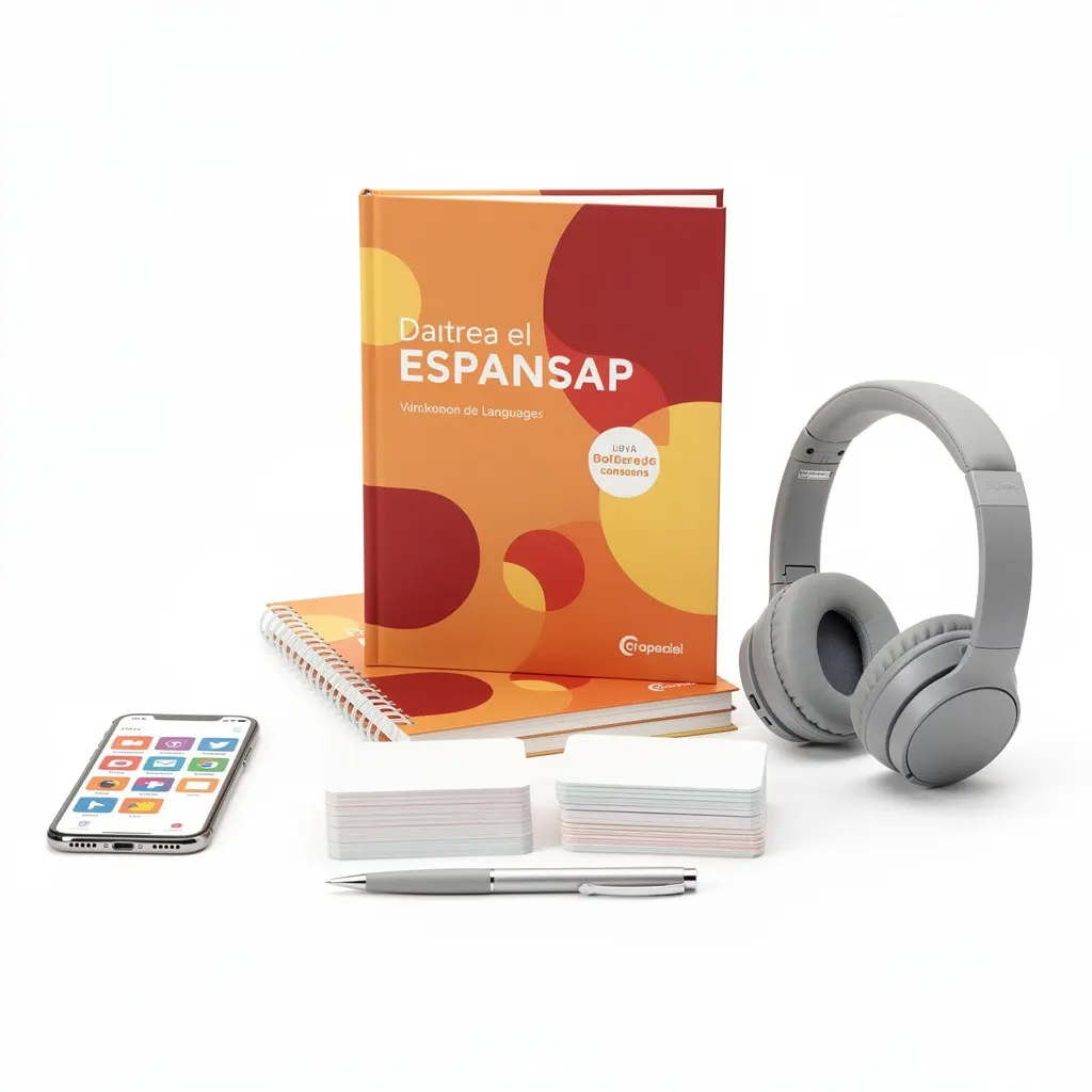 Language Learning Set Spanish Cart Theater Cut