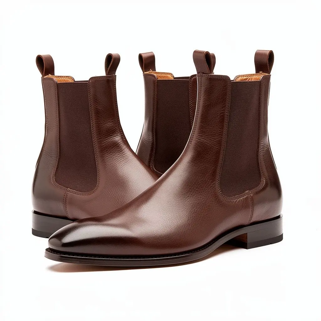 Leather Chelsea Boots Chocolate Cart Theater Cut