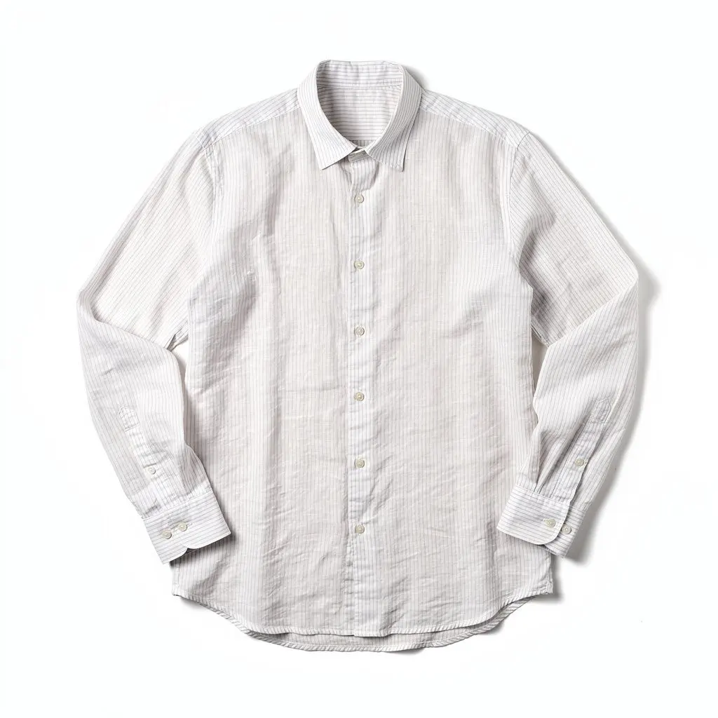 Linen Button-Down Shirt Striped Wish Drop