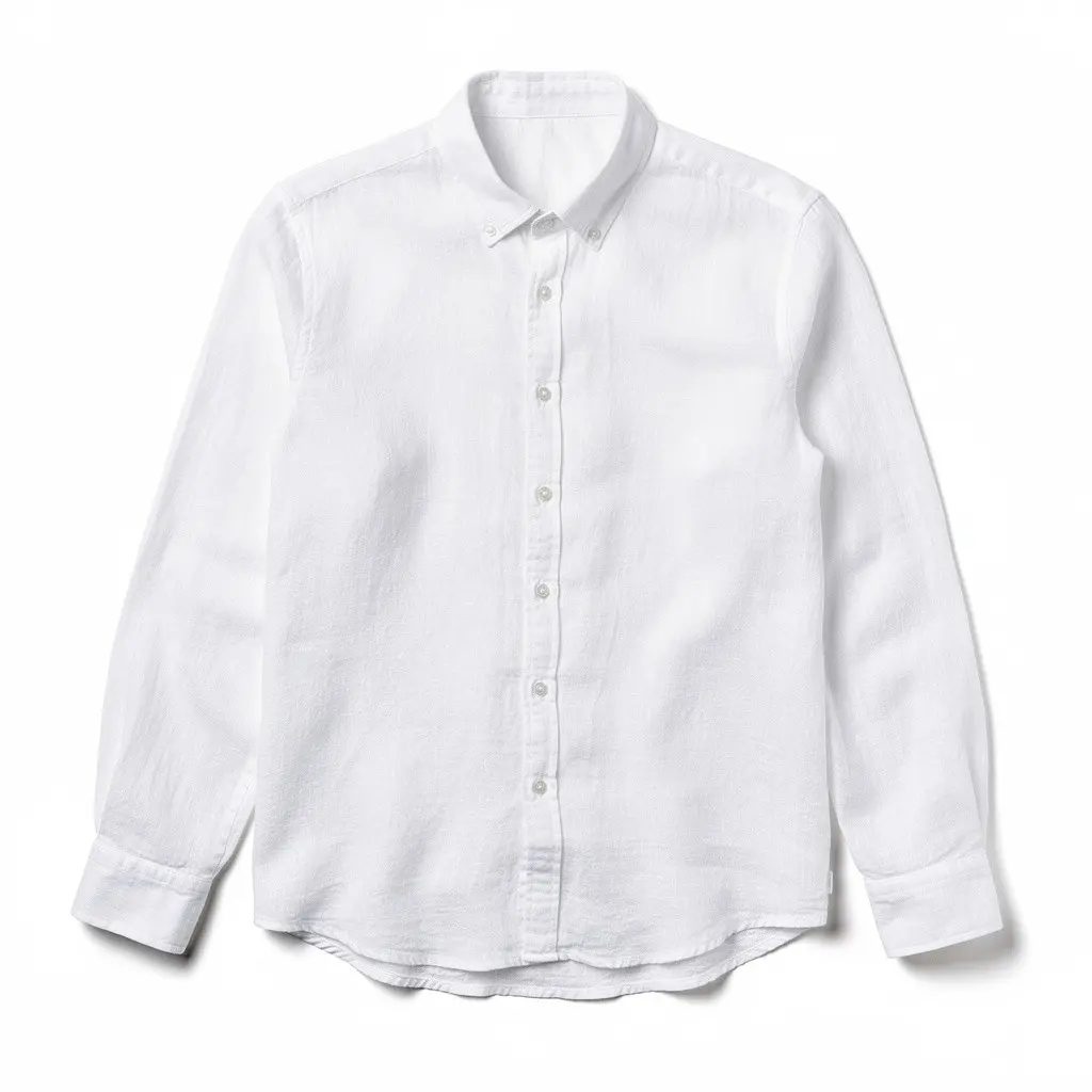 Linen Button-Down Shirt White Route-Ready