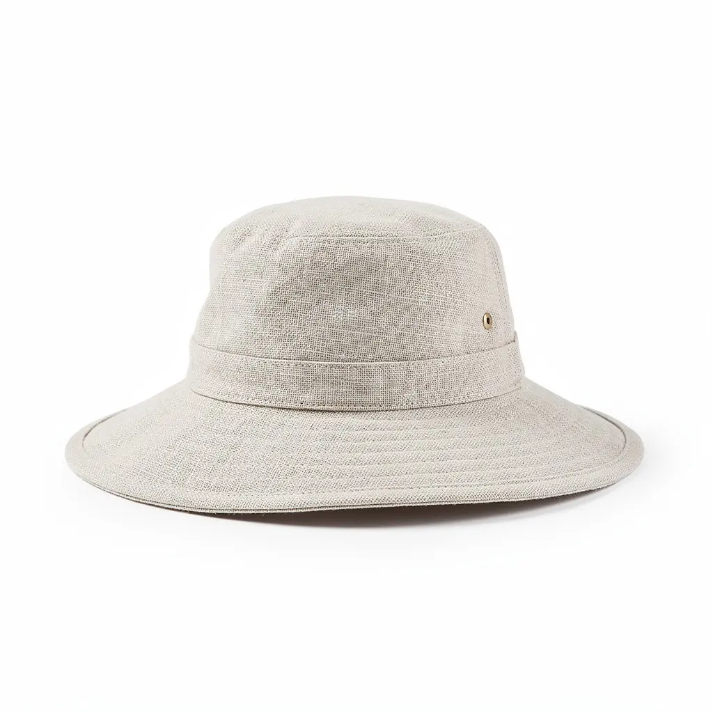 Linen Wide-Brim Hat Packable Cart Theater Cut