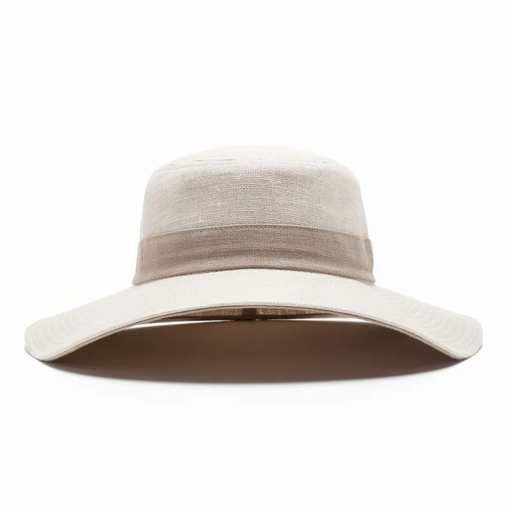Linen Wide-Brim Hat Two-Tone Route-Ready