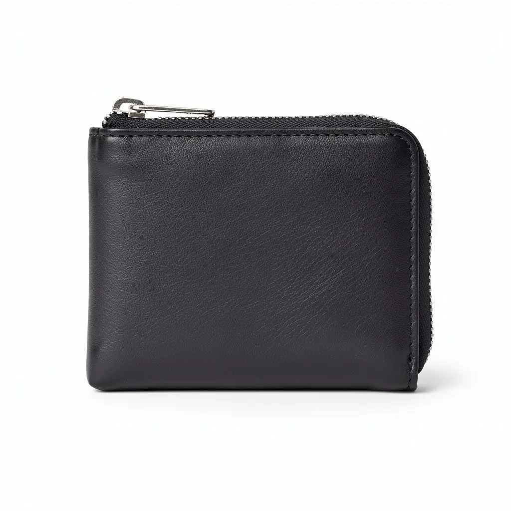 Minimalist Leather Wallet Zip Cart Theater Cut