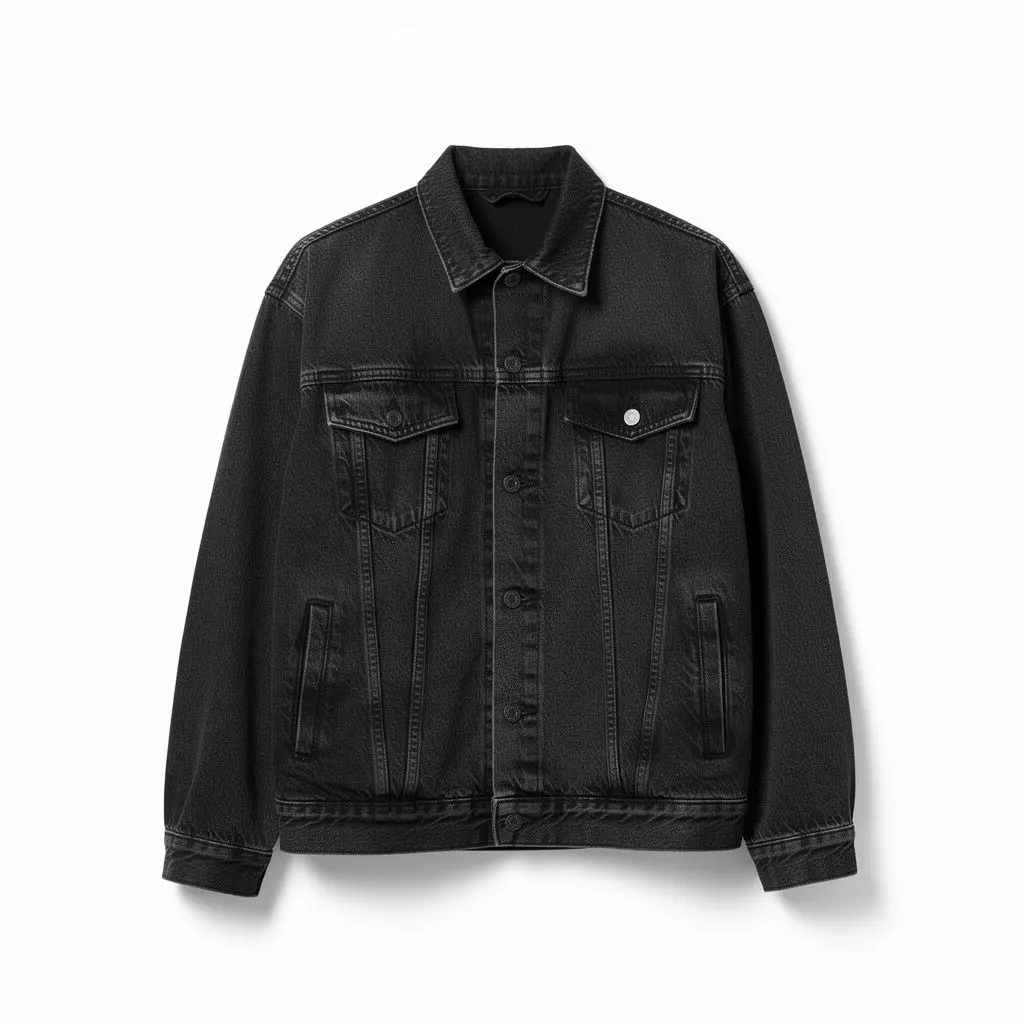 Oversized Denim Jacket Black Wish Drop