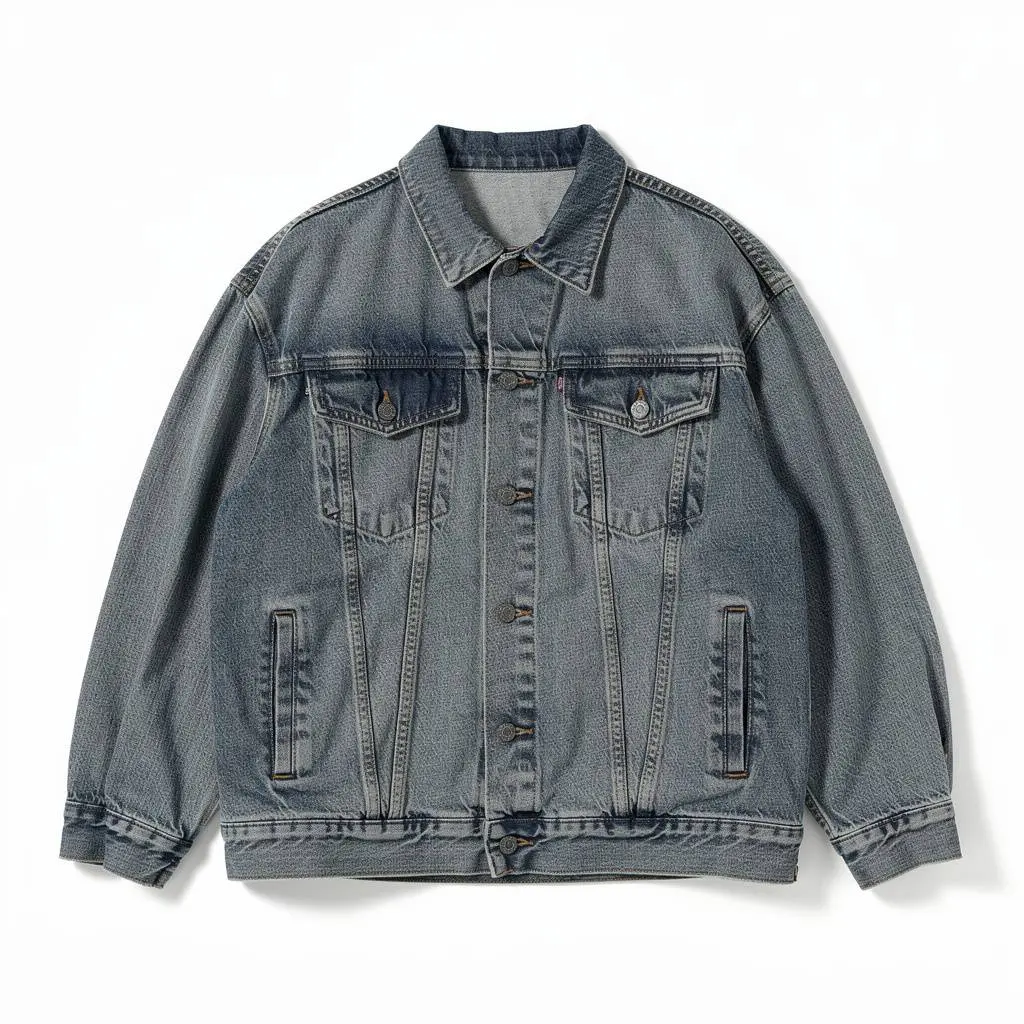 Oversized Denim Jacket Washed Dopamine Variant