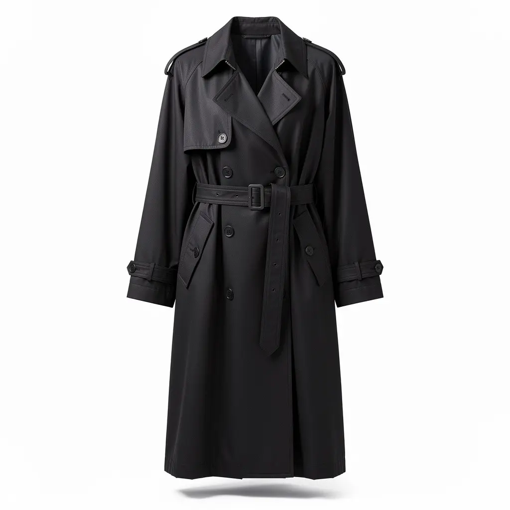 Oversized Trench Coat Black Wish Drop
