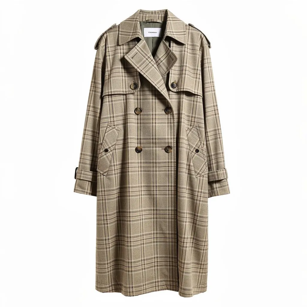 Oversized Trench Coat Plaid Zero-Checkout Edition