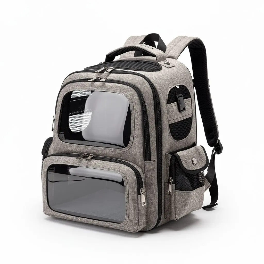 Pet Travel Carrier Backpack Expandable Cart Theater Cut