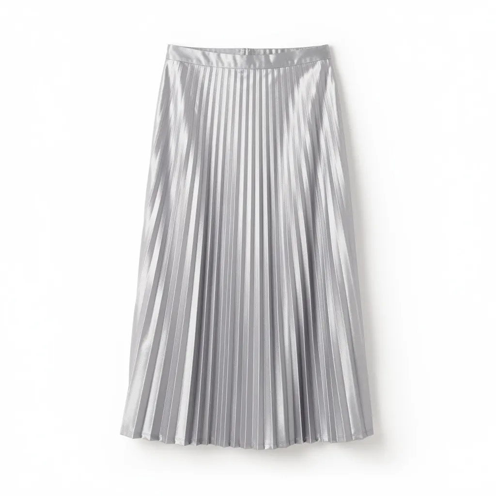 Pleated Midi Skirt Satin Zero-Checkout Edition