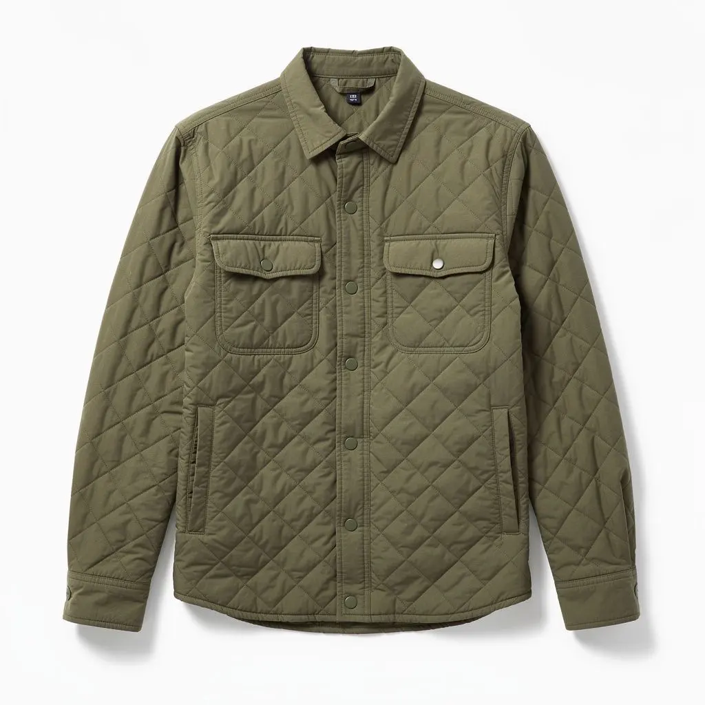 Quilted Overshirt Olive Dopamine Variant