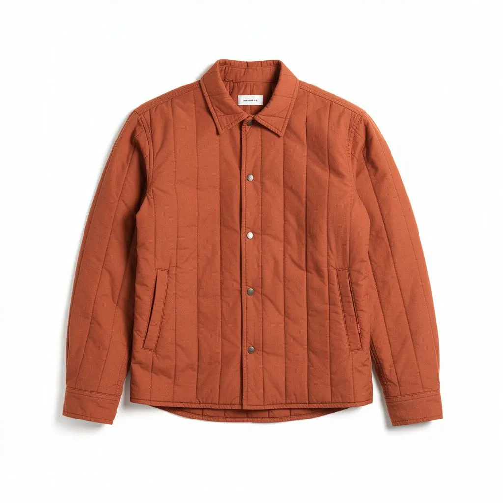 Quilted Overshirt Rust Route-Ready
