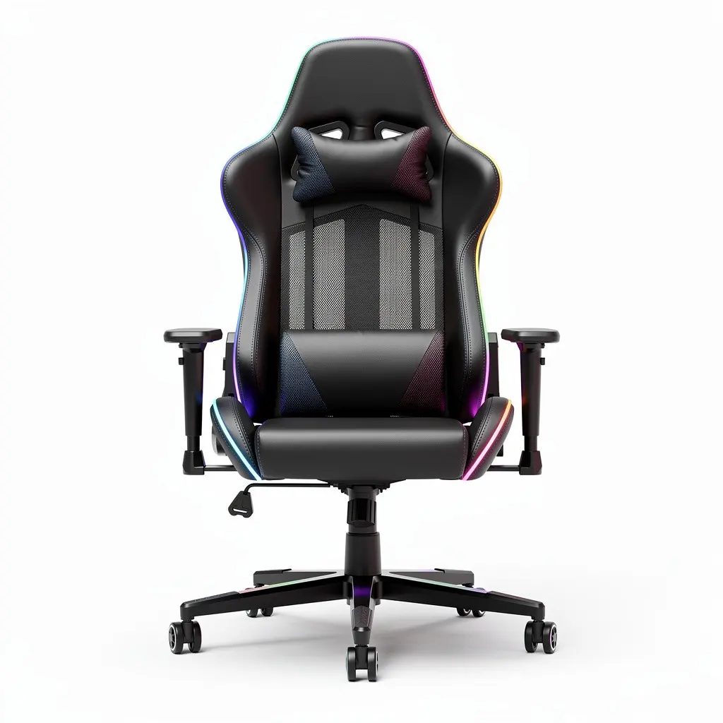 RGB Gaming Chair Hybrid Mesh Route-Ready