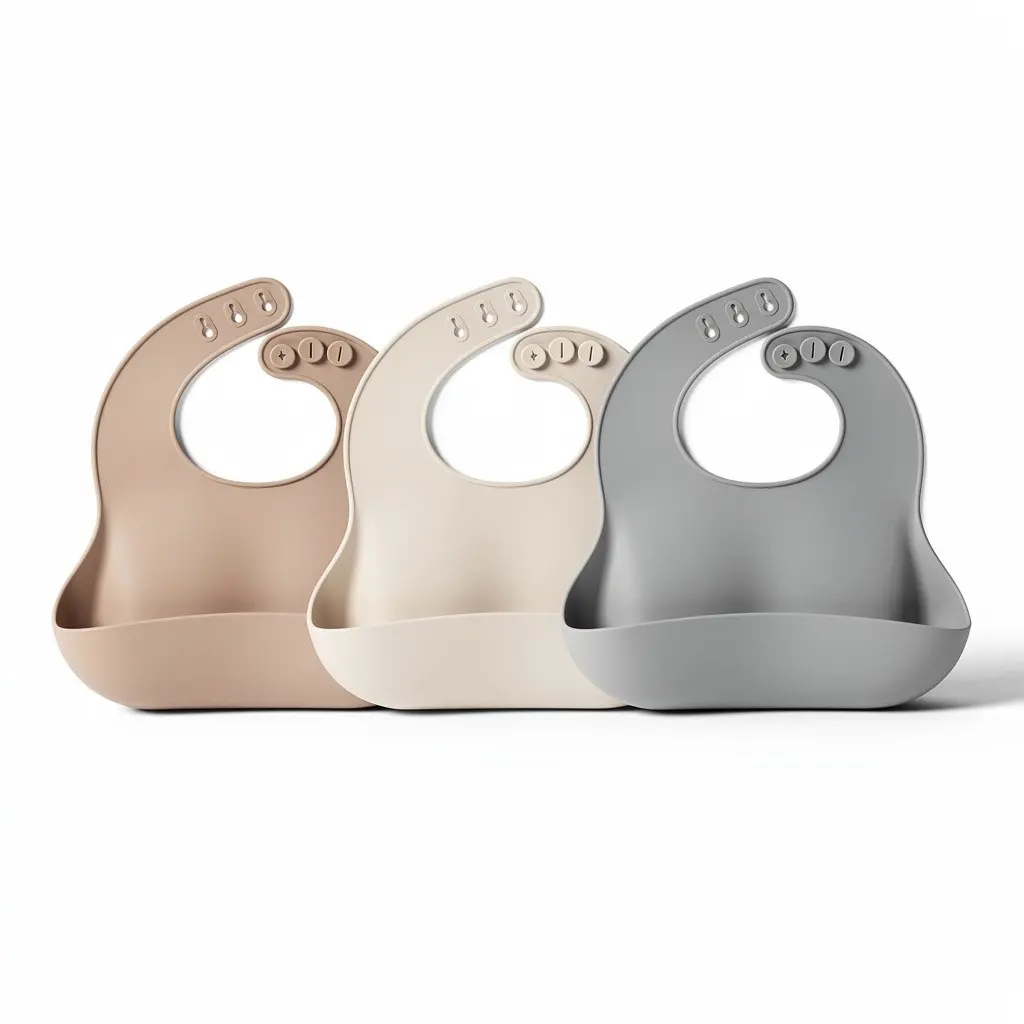 Silicone Bib Set 3pk Catch-Pocket Wish Drop
