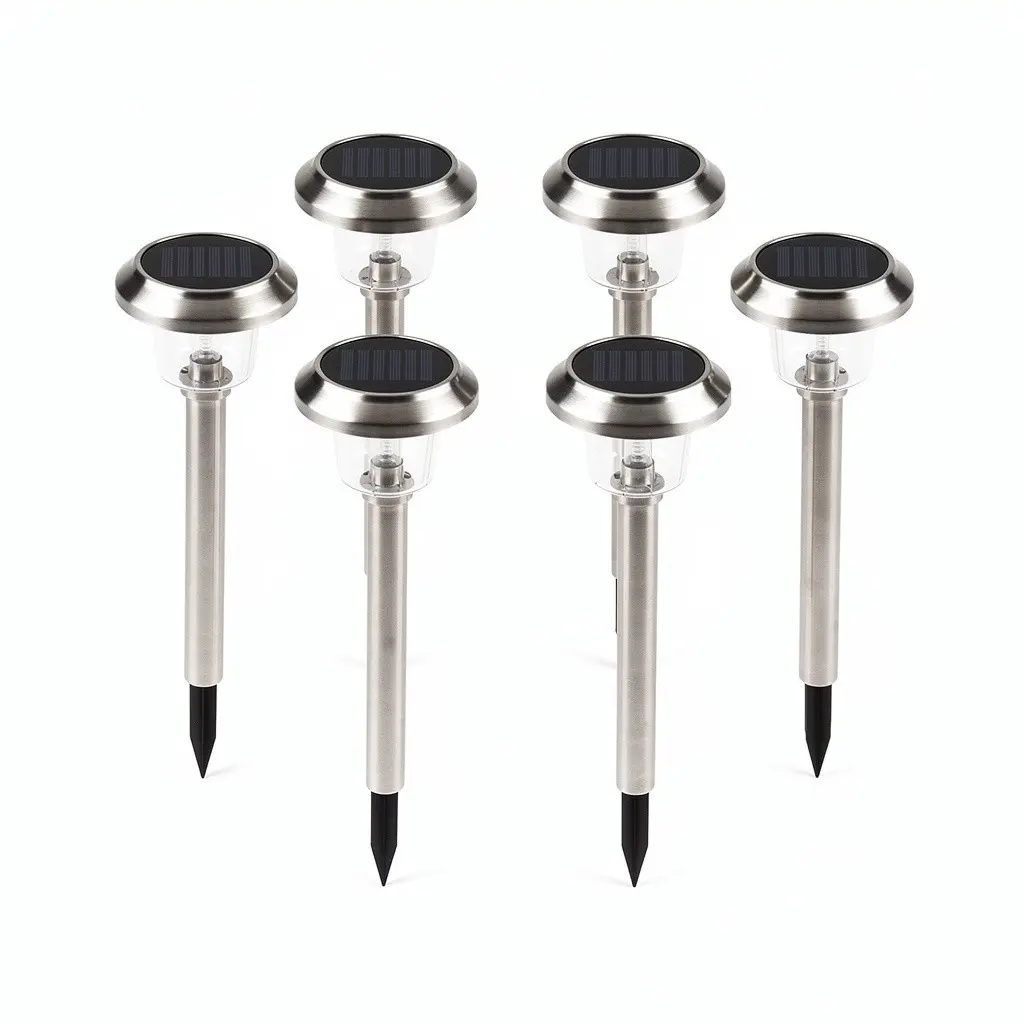 Solar Path Lights (8pk) Stainless Wish Drop