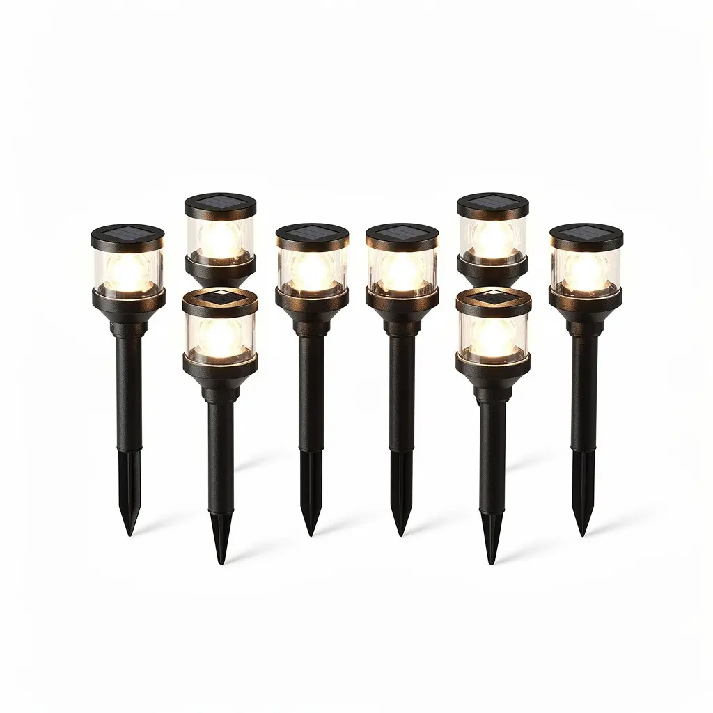 Solar Path Lights (8pk) Warm Cart Theater Cut