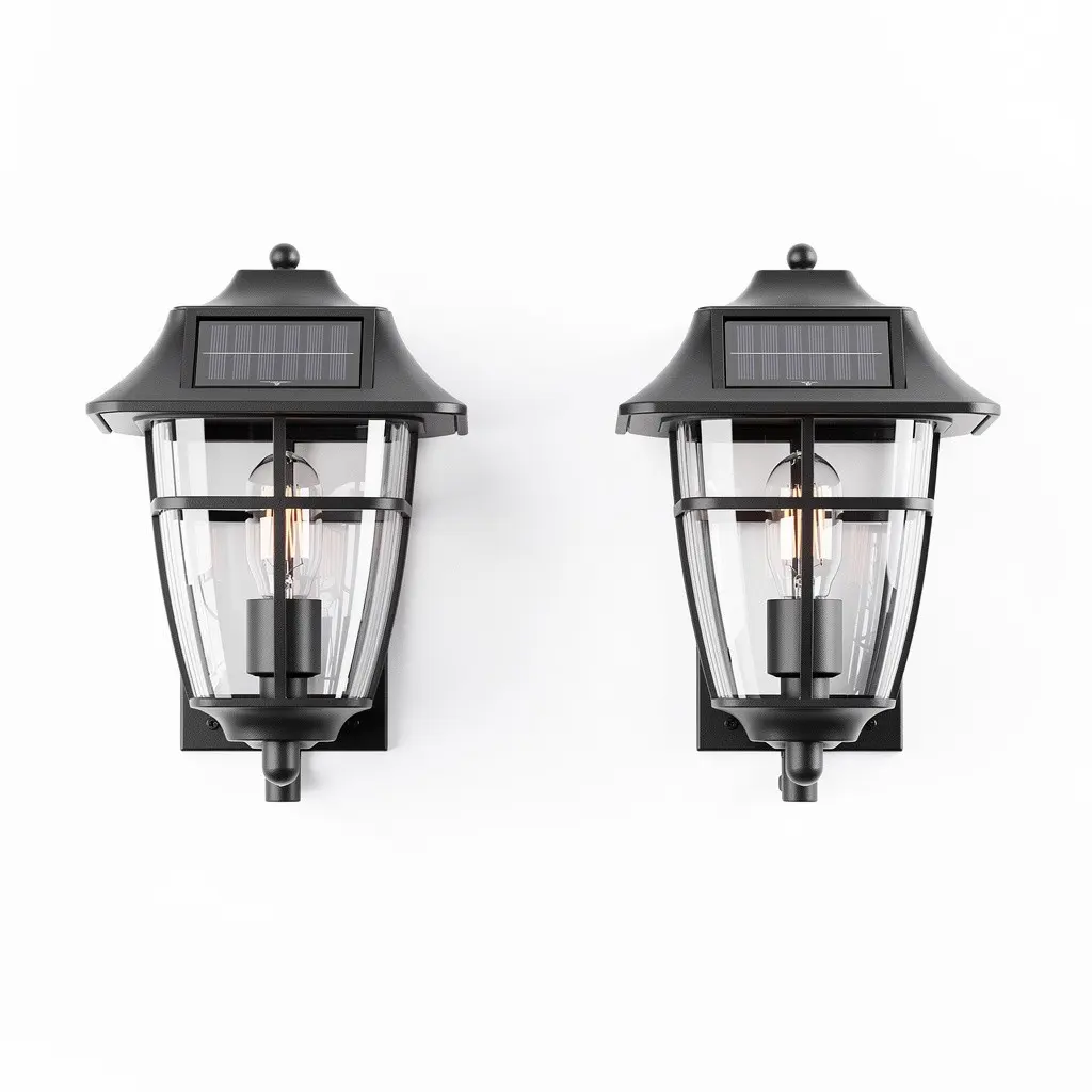 Solar Wall Sconce 2pk Lantern Route-Ready