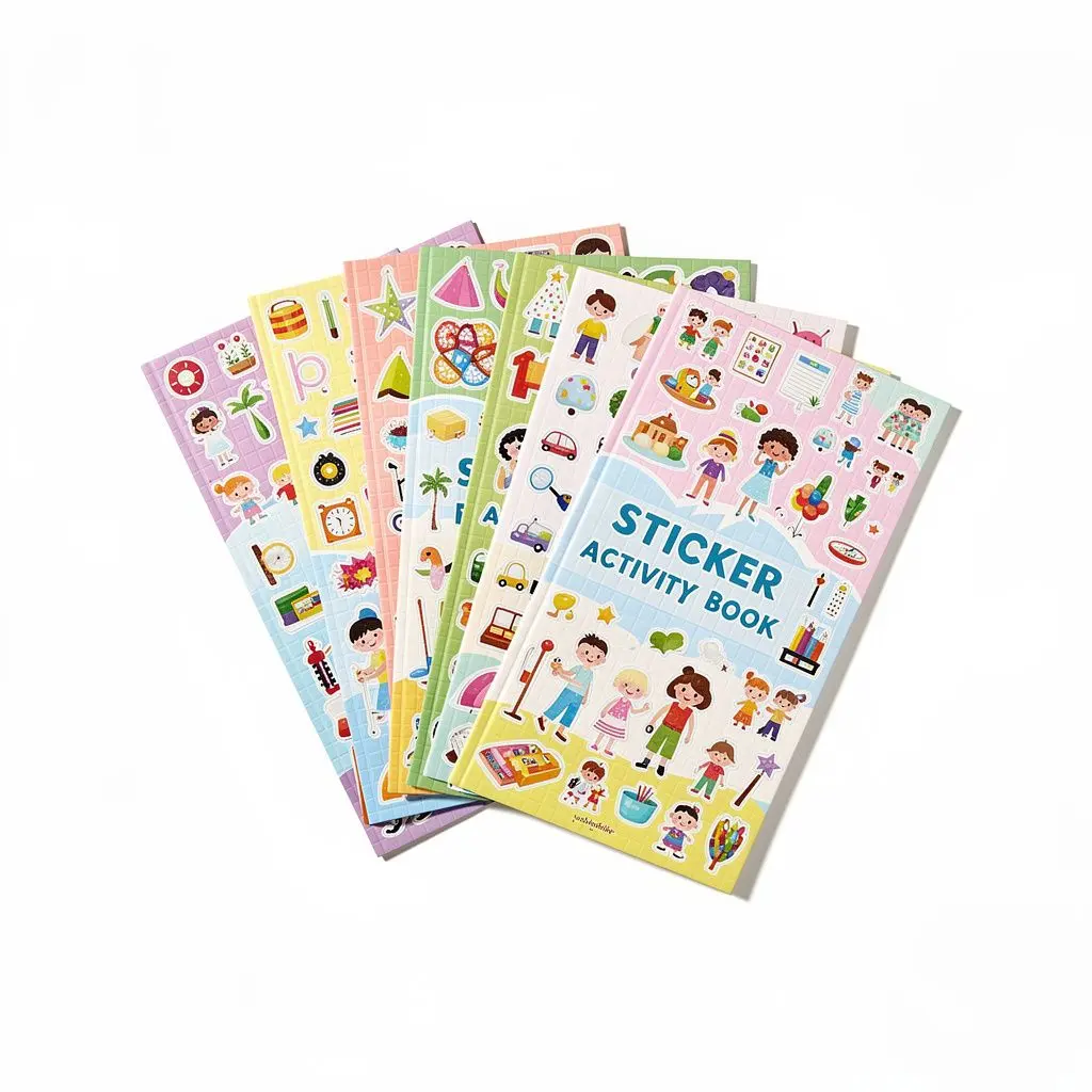 Sticker Activity Book Set Mosaic Cart Theater Cut