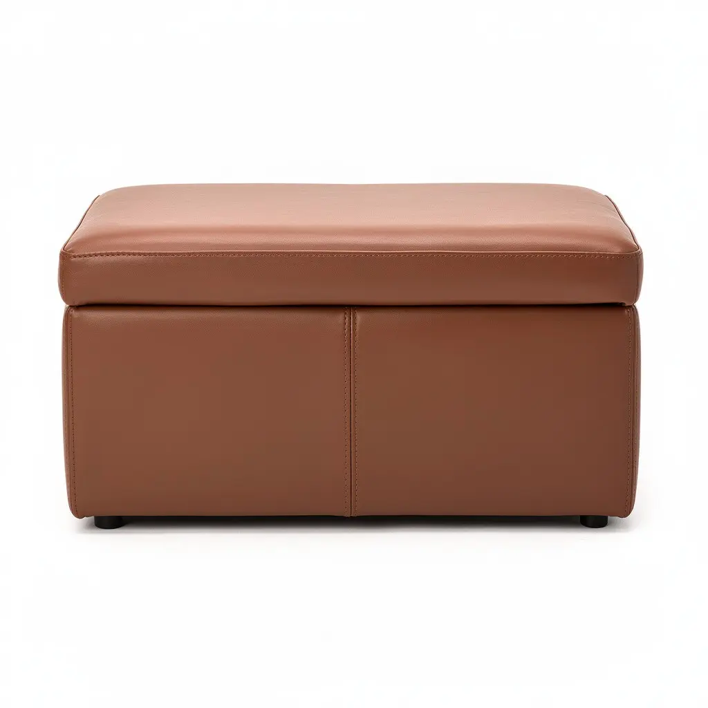 Storage Ottoman Bench Leather Cart Theater Cut
