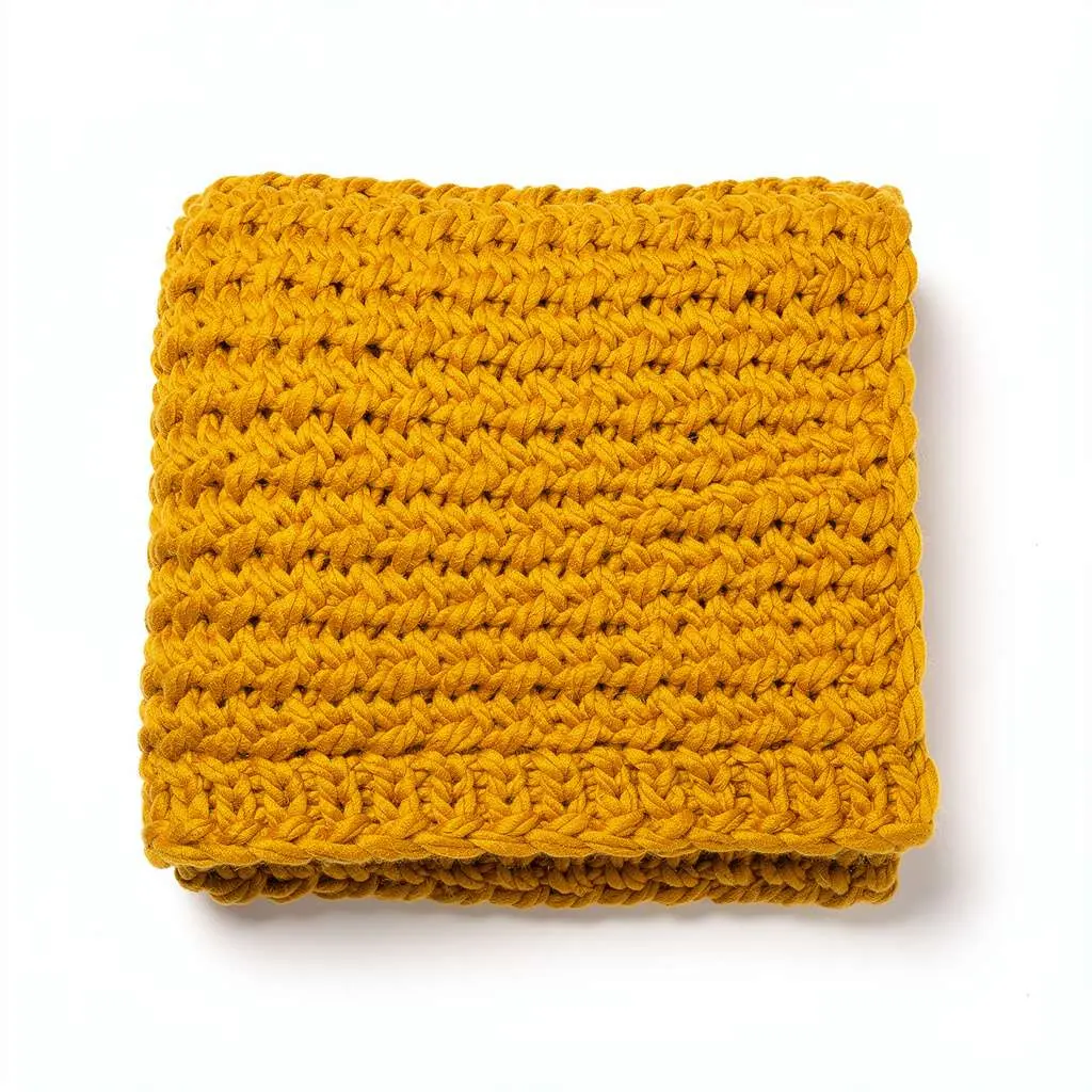 Throw Blanket Chunky Knit Mustard Wish Drop