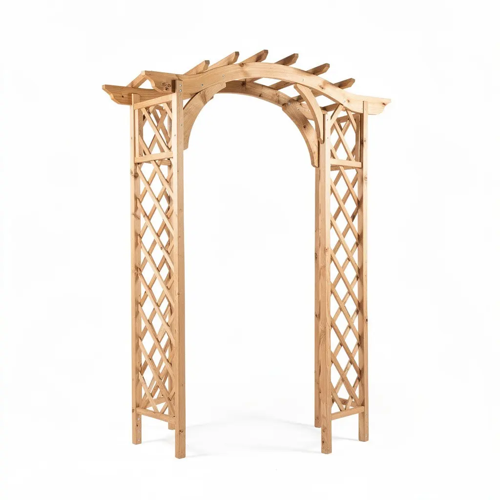 Trellis Garden Arch Wooden Cart Theater Cut