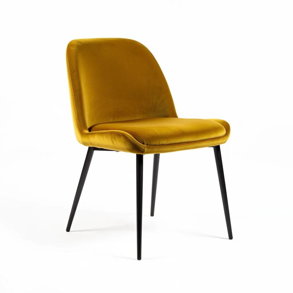 Velvet Accent Chair Mustard Cart Theater Cut