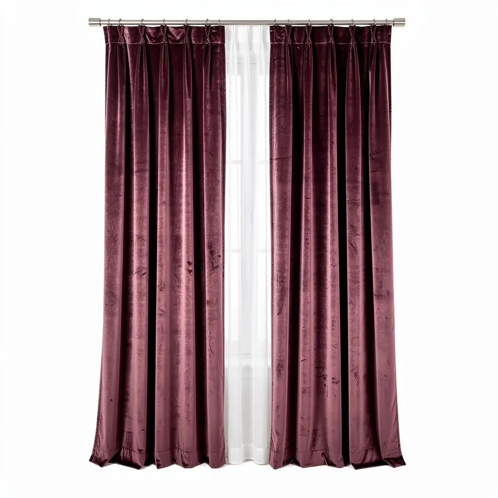 Velvet Curtain Set Sheer Dopamine Variant