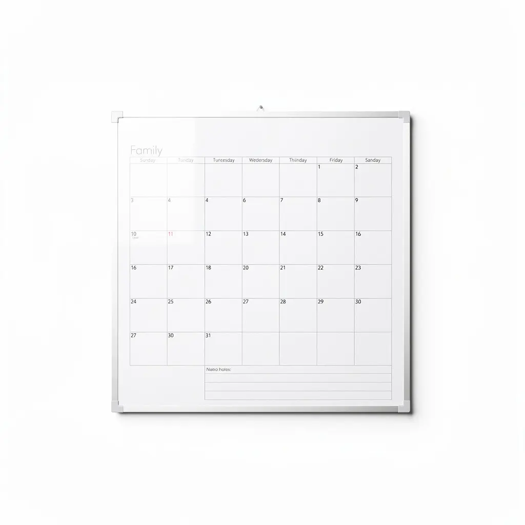 Wall Calendar Dry-Erase Family Wish Drop
