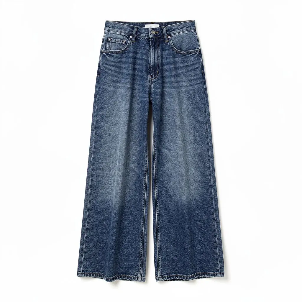 Wide-Leg Jeans Indigo Cart Theater Cut