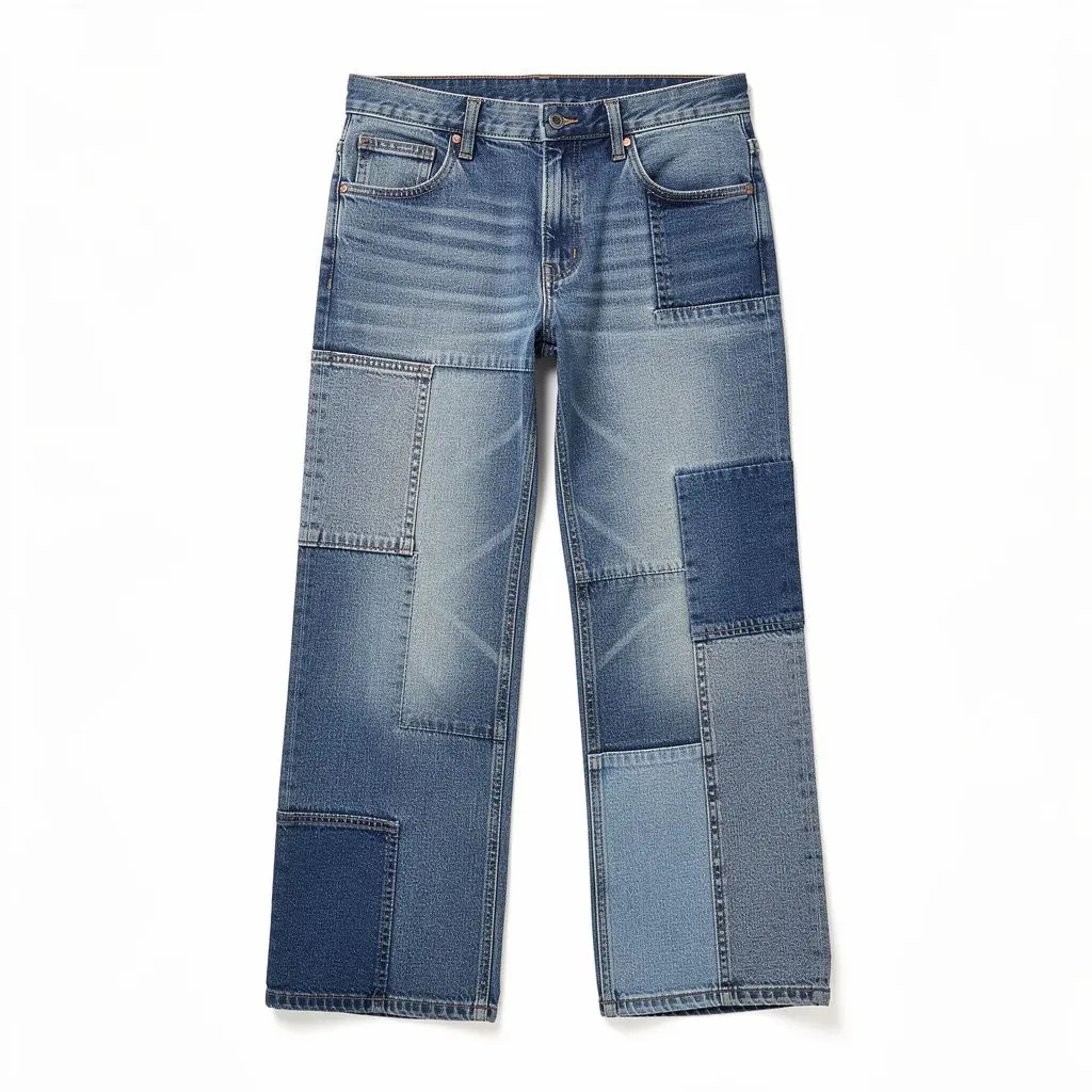 Wide-Leg Jeans Patchwork Zero-Checkout Edition