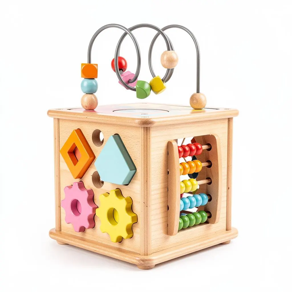 Wooden Activity Cube 5-in-1 Zero-Checkout Edition