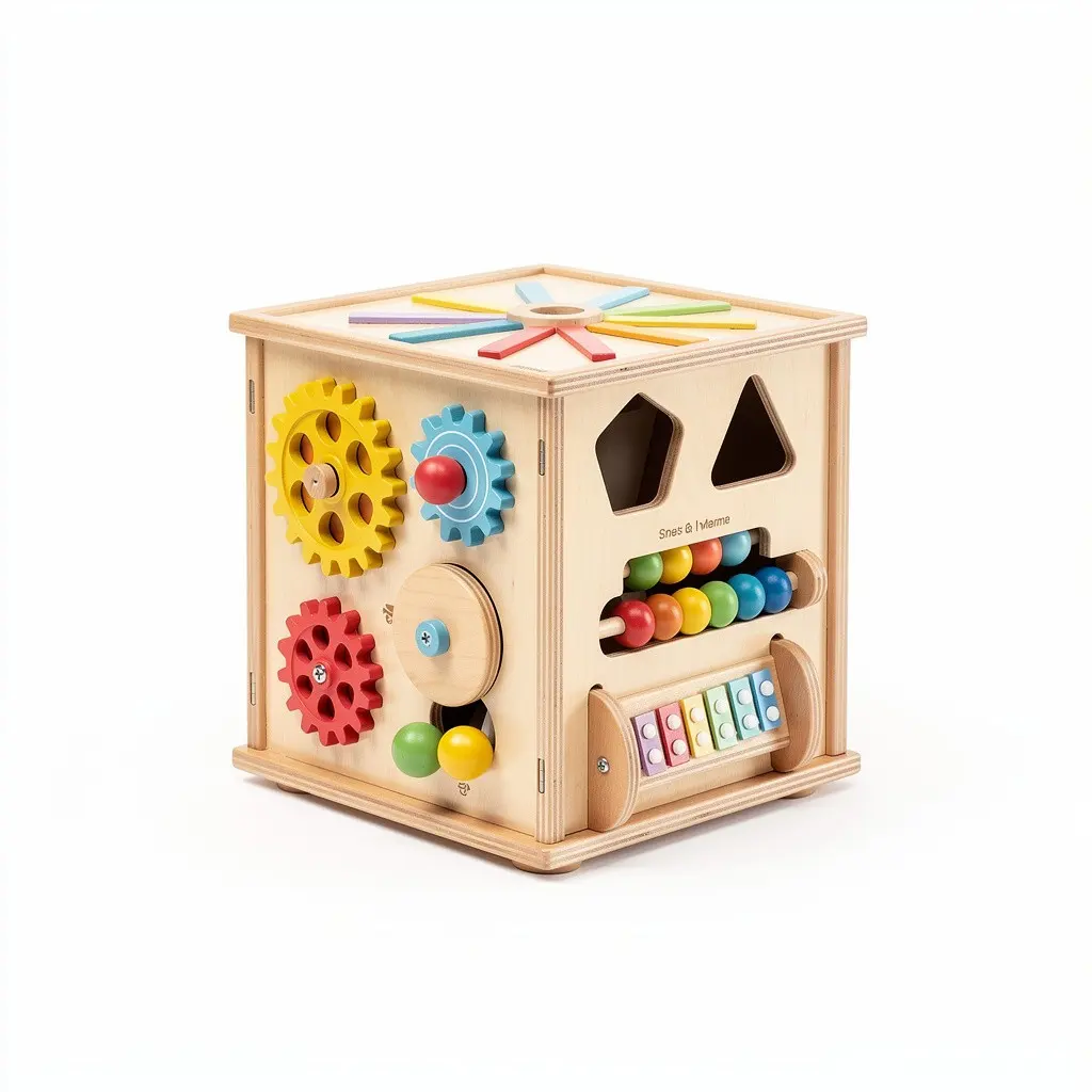 Wooden Activity Cube Musical Dopamine Variant