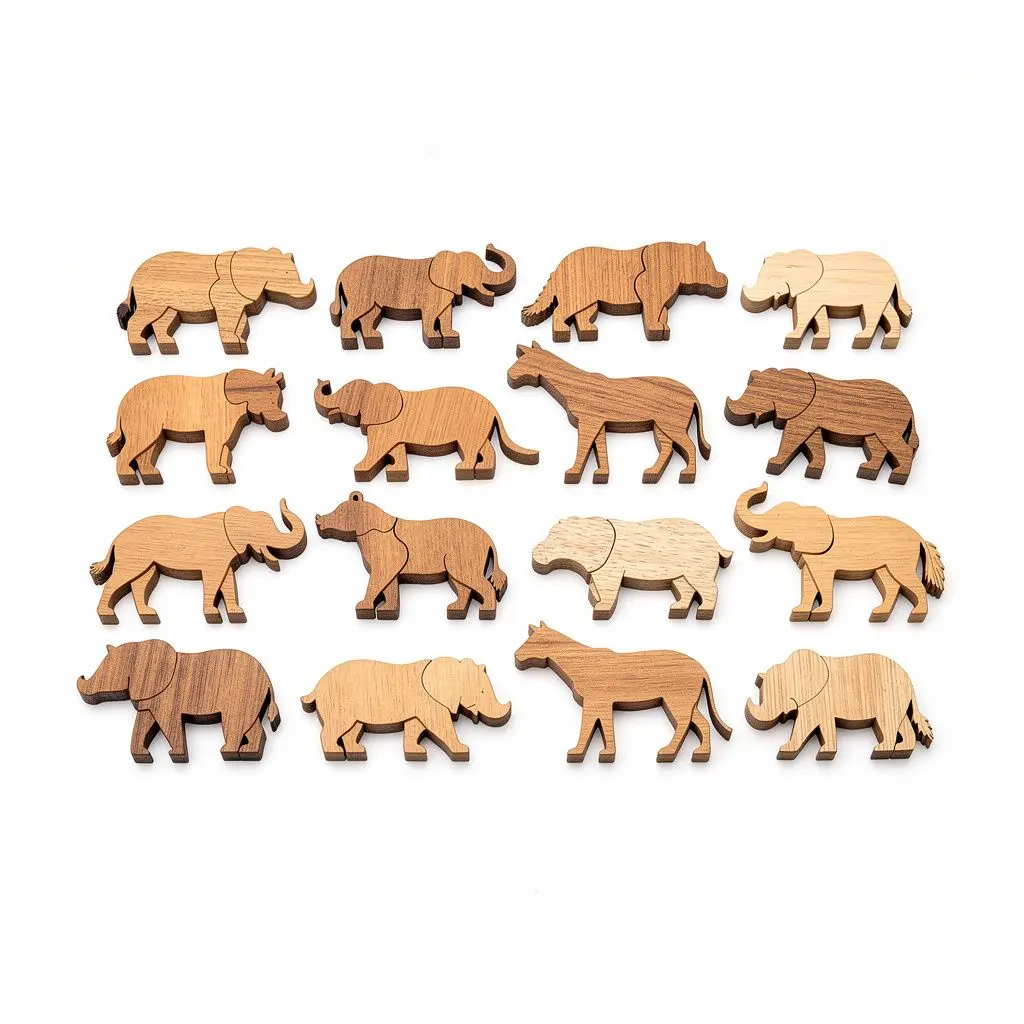 Wooden Puzzle Set Animal Wish Drop