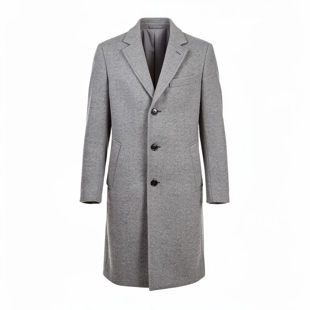 Wool Overcoat Herringbone Cart Theater Cut
